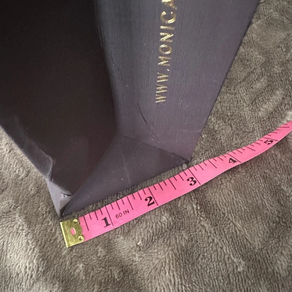 Monica Vinader Brown Paper Shopping Gift Bag Large Grosgrain Ribbon Handles Logo